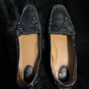 Clarks black loafers size 10